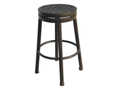 Darlee Outdoor Living Backless Cast Aluminum Antique Bronze Round Swivel Bar Stool DA12107