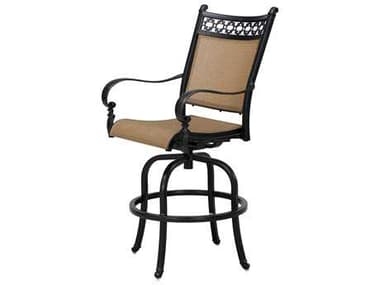 Darlee Outdoor Living Mountain View Cast Aluminum Sling Swivel Bar Stool in Antique Bronze DA2016107