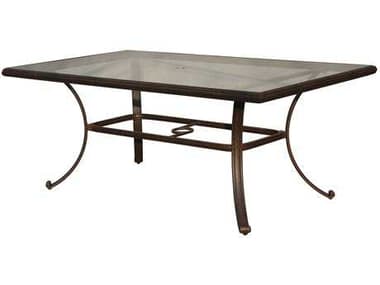 Darlee Outdoor Living Glass Top Cast Aluminum Antique Bronze 72 x 42 Rectangular Dining Table DADL50E