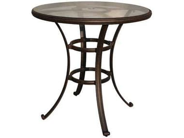 Darlee Outdoor Living Glass Top Cast Aluminum Antique Bronze 42 Round Bar Table DADL50F