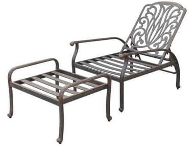 Darlee Outdoor Living Elisabeth Cast Aluminum Antique Bronze Adjustable Club Chair and Ottoman DADL7091