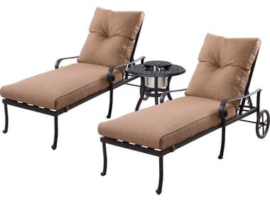 Darlee Outdoor Living Santa Anita Cast Aluminum Antique Bronze 3 Piece Lounge Set with Ice Bucket Insert DAN3011203PC3360RQ