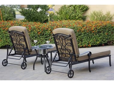 Darlee Outdoor Living Santa Monica Cast Aluminum Antique Bronze 3 Piece Lounge Set with Ice Bucket Insert DANDL20523PC3360RQ