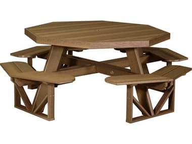 LuxCraft Recycled Plastic 86.5 Octagon Picnic Table with Umbrella Hole LUXPOPTDINING