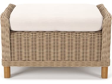 Forever Patio Carlisle Wicker Alabaster Ottoman NCFPCAROAL