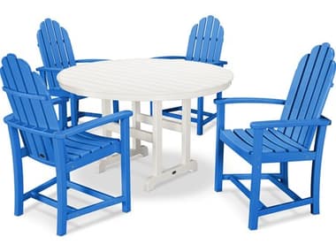 POLYWOOD® Classic Adirondack Recycled Plastic Dining 5-Piece Dining Set PWPWS1141