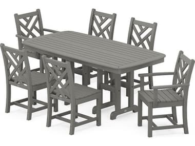 POLYWOOD® Chippendale Recycled Plastic 7-Piece Dining Set PWPWS1211