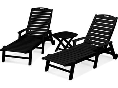 POLYWOOD® Nautical Recycled Plastic 3-Piece Chaise Lounge Set PWPWS1451