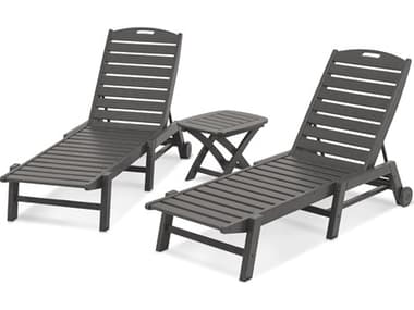 POLYWOOD® Nautical Recycled Plastic 3-Piece Chaise Set PWPWS1571