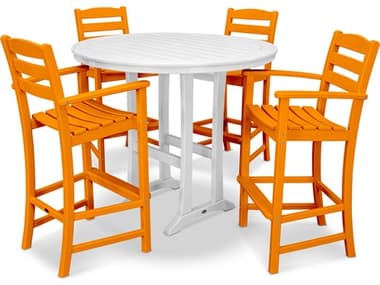 POLYWOOD® La Casa Recycled Plastic 5 Piece Bar Set PWPWS3061