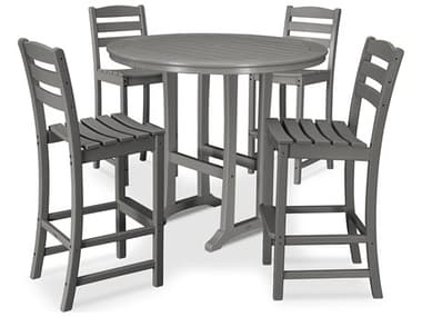 POLYWOOD® La Casa Recycled Plastic 5 Piece Bar Side Set PWPWS3071