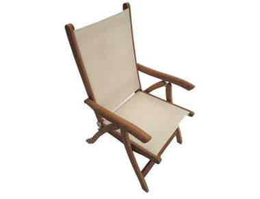 Royal Teak Collection Florida White Sling Adjustable Folding Dining Arm Chair RLFLWH