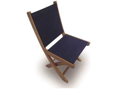 Royal Teak Collection Sailmate Navy Sling Folding Dining Side Chair RLSMSN