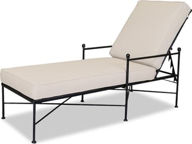 Sunset West Provence Wrought Iron Chaise in Canvas Flax with Self Welt SW320195492