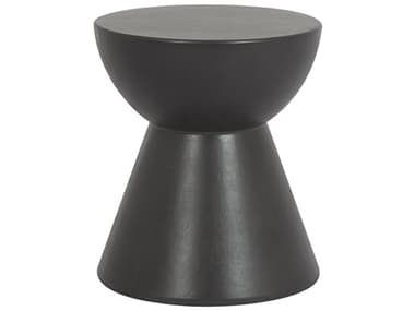 Sunset West GFRC Dark Grey 17'' Wide Round End Table SW6203DRET