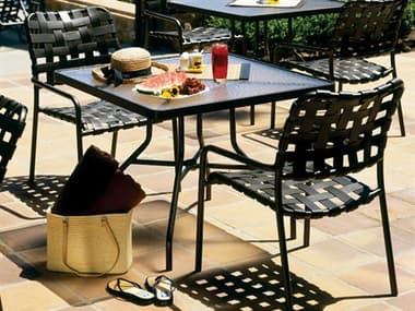 Tropitone Kahana Cross Strap Aluminum Dining Set TPKCSDS