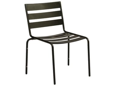 Woodard Cafe Series Wrought Iron Textured Black Stackable Dining Chair WR110002.92