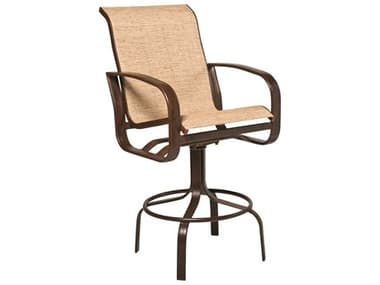 Woodard Cayman Isle Sling Aluminum Swivel Bar Stool WR2FH468