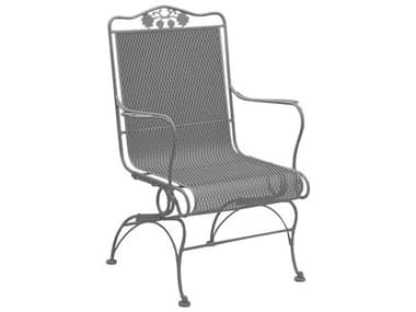 Woodard Briarwood Wrought Iron High Back Coil Spring Lounge Chair WR400066