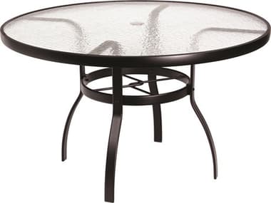 Woodard Aluminum Deluxe 48'' Round Acrylic Top Dining Table with Umbrella Hole WR822148W