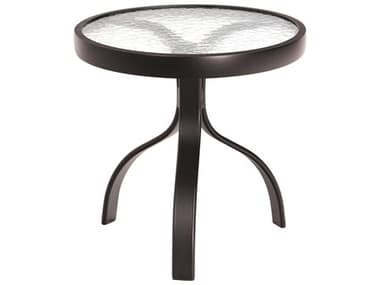 Woodard Aluminum Deluxe 18'' Round Obscure Glass Top End Table WR826604W